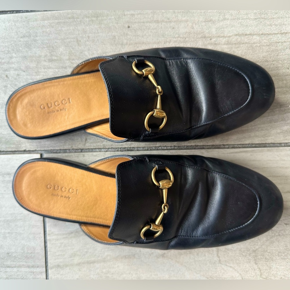 Black Gucci loafers slides drivers Size 38 / US 8